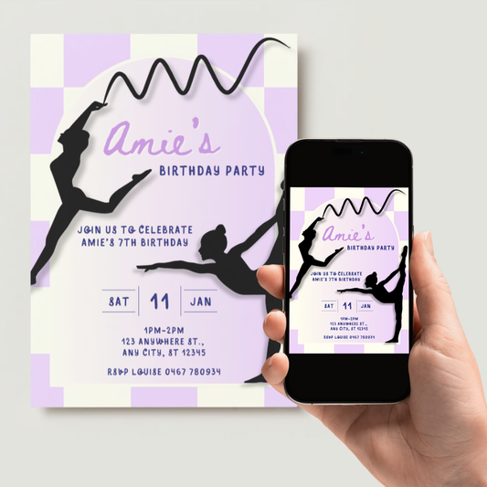 Personalised Gymnastics Birthday Invitations - Digital