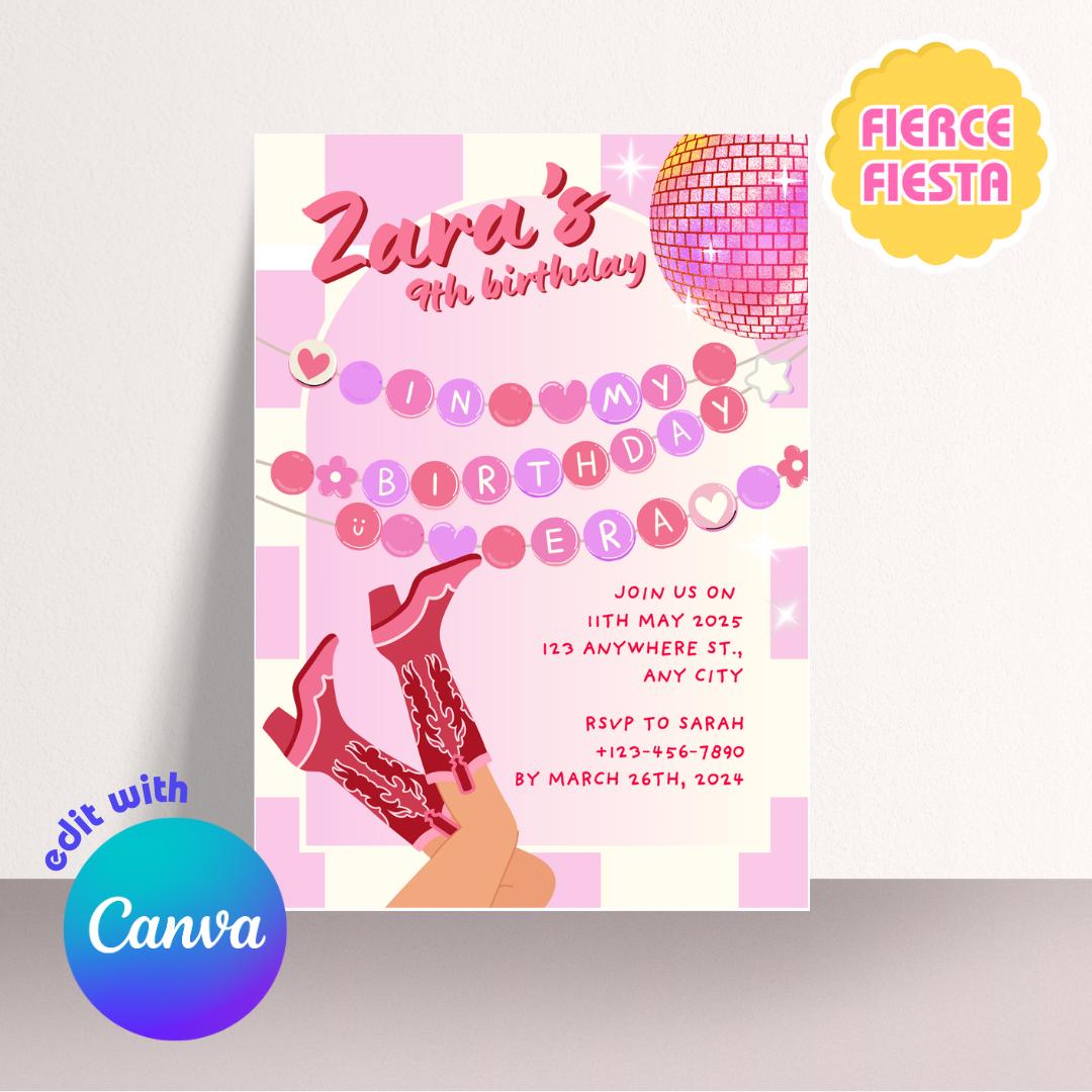 Taylor Swift Birthday Invitations – Digital Download