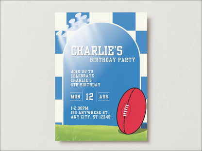AFL Football Birthday Invitations – Digital Template