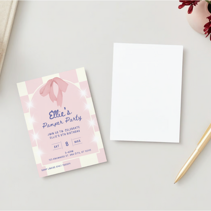 Personalised Pamper Party Birthday Invitations - Printed