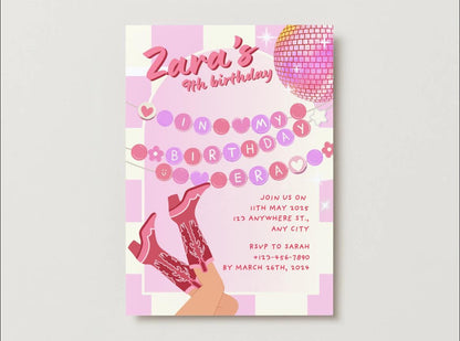 Taylor Swift Birthday Invitations – Digital Download